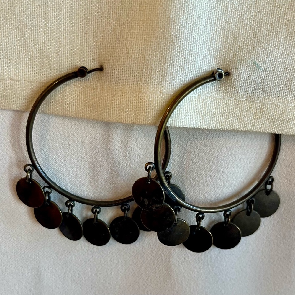 Vintage Robert Rose Hoop Earrings - Picture 3 of 16